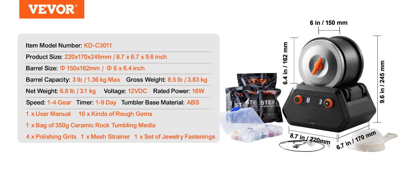 VEVOR-Kit de amoladora de roca profesional