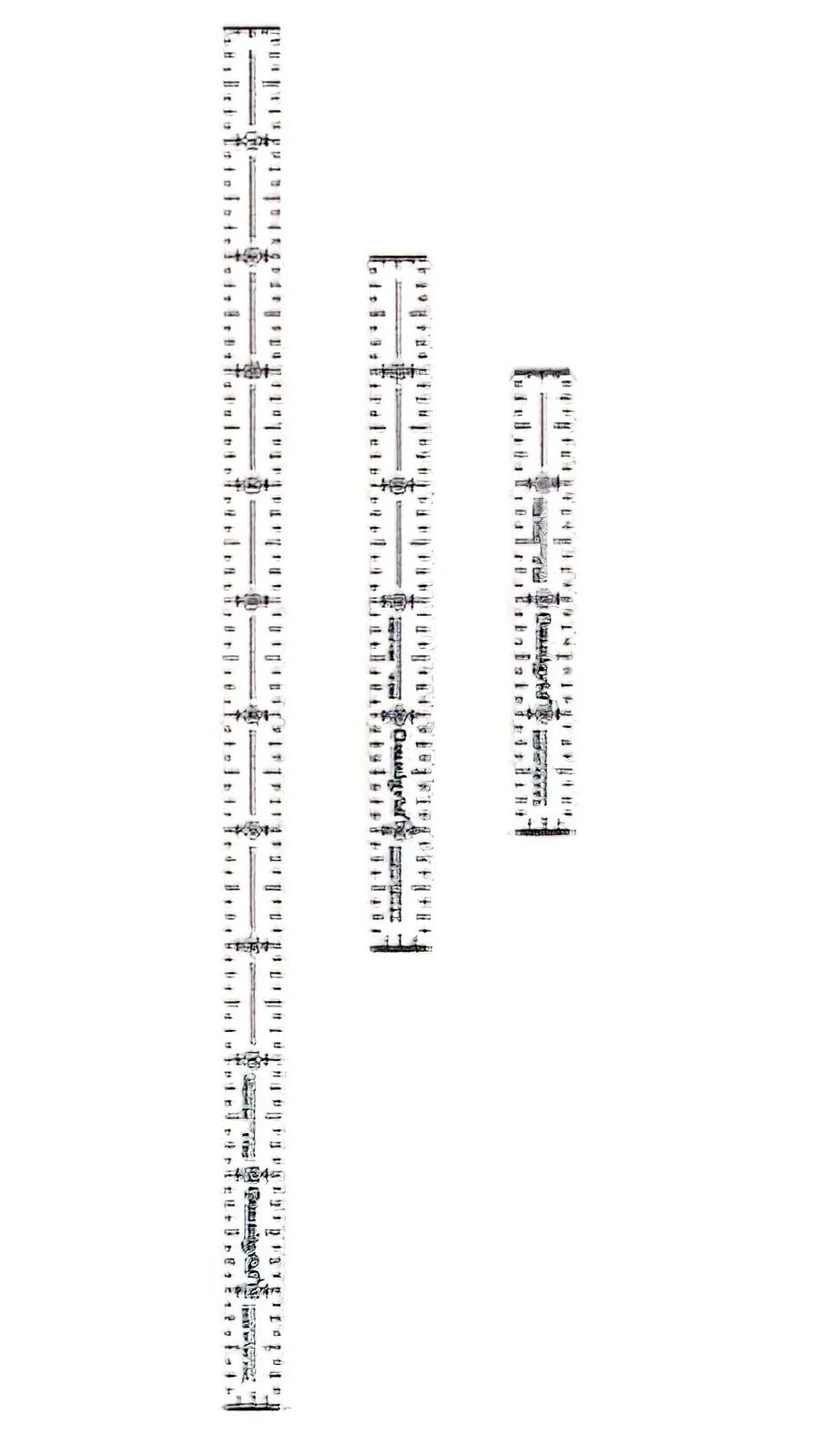 Juego de Tres Pequeñas Reglas Omnigrid para Marcado de Precisión
