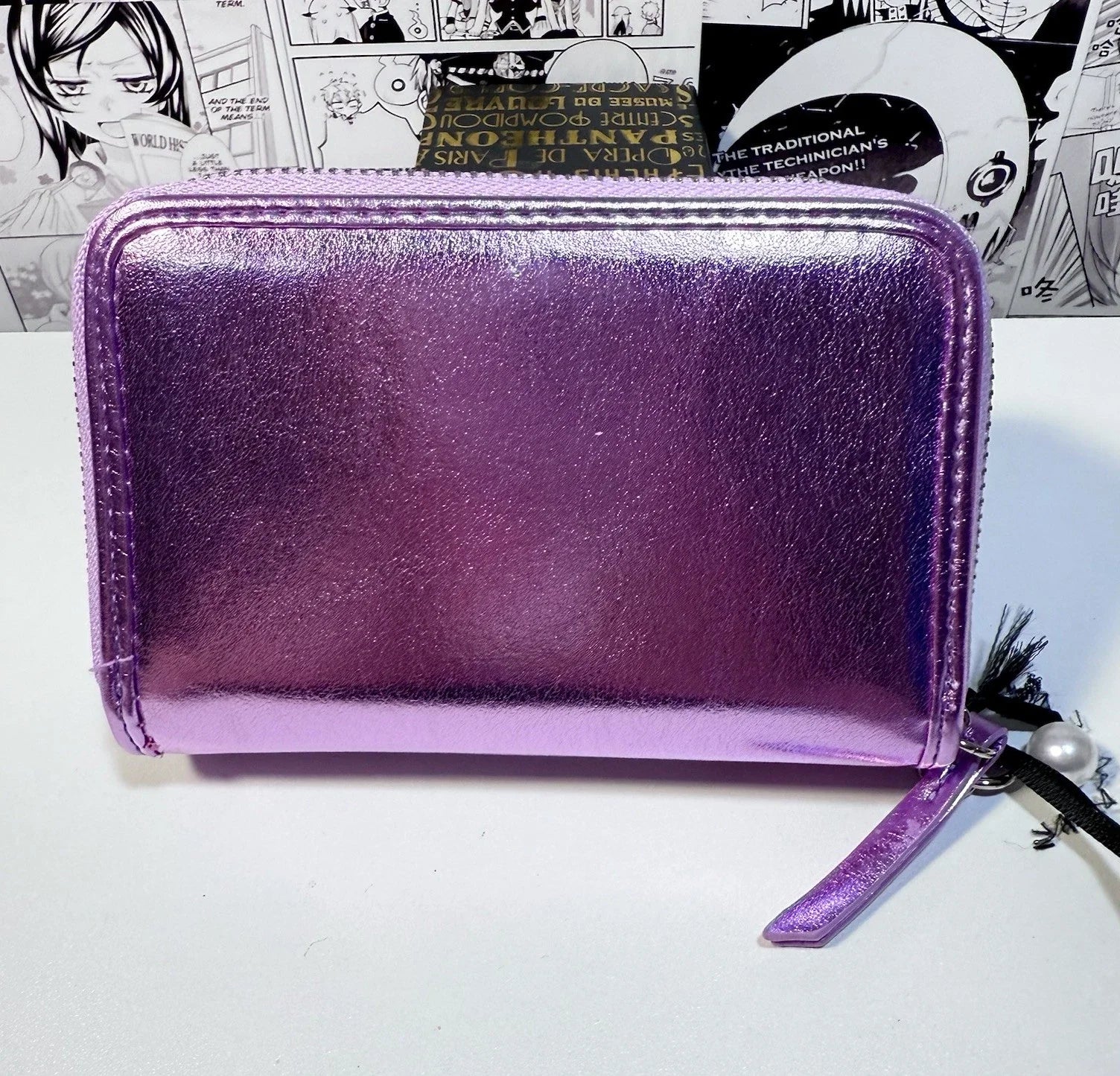 Juicy Couture String Of Pearls Double Medium Zip Around Wallet Violet Tulle