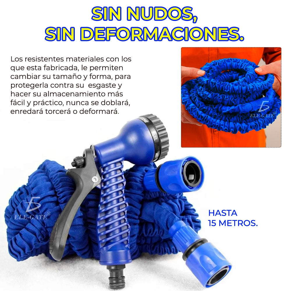 Manguera Flexible Expandible 15 Metros Pistola Jardin