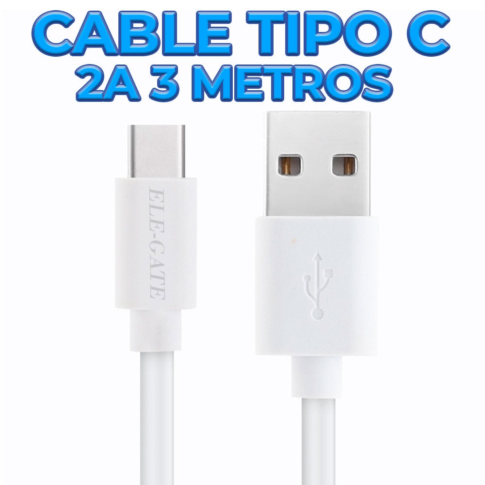 Cable USB - Tipo C IPHONE Carga Rápida 3 metros Super Flash