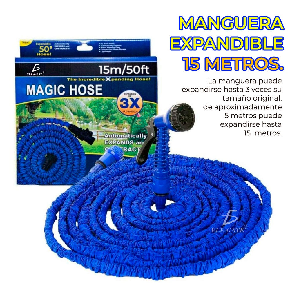 Manguera Flexible Expandible 15 Metros Pistola Jardin