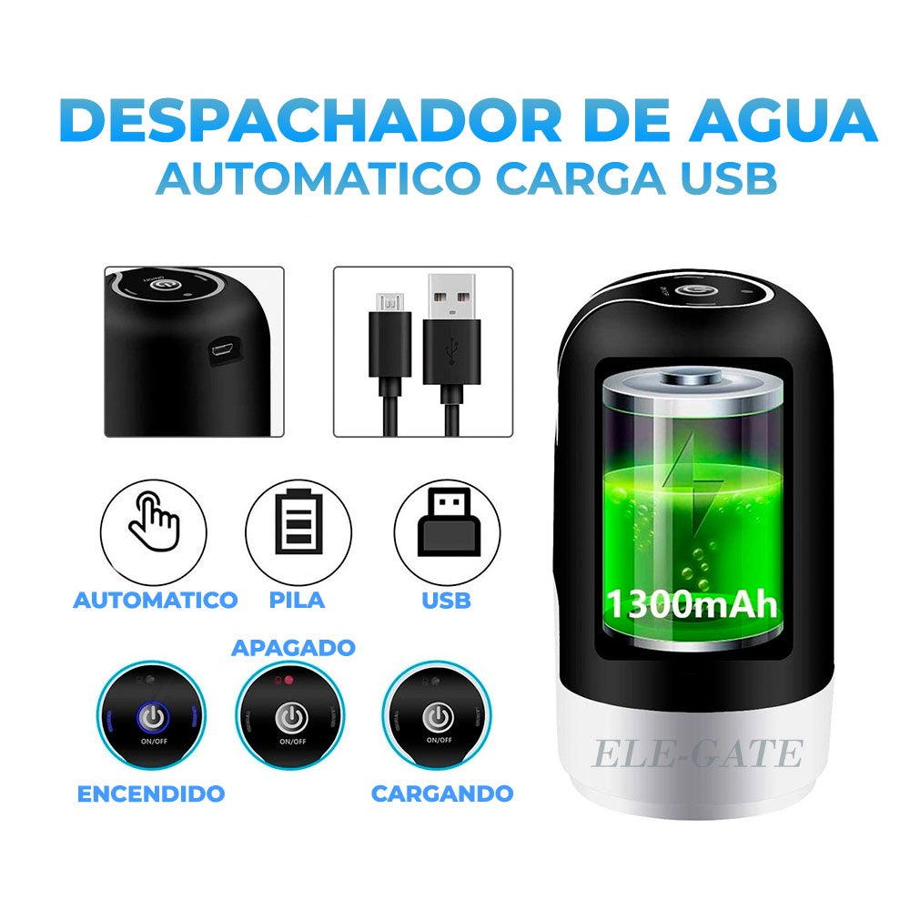Dispensador De Agua Eléctrico Recargable Usb Bomba De Agua