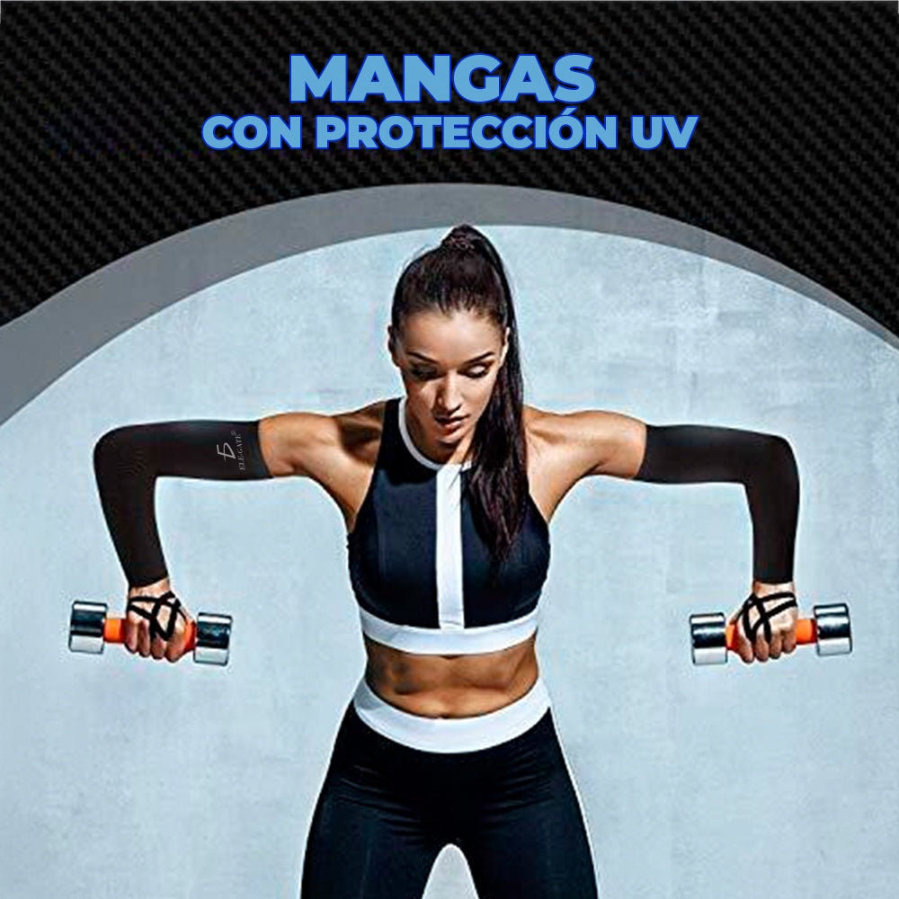 ELE-GATE Mangas Uv Protección Para Brazo Seda Hielo Resistente Elástico