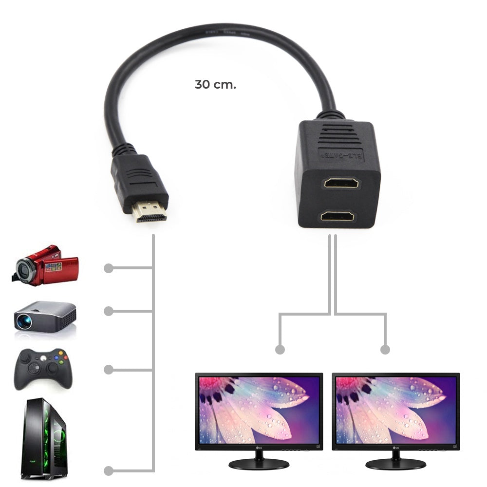 Cable Y Splitter Divisor Hdmi