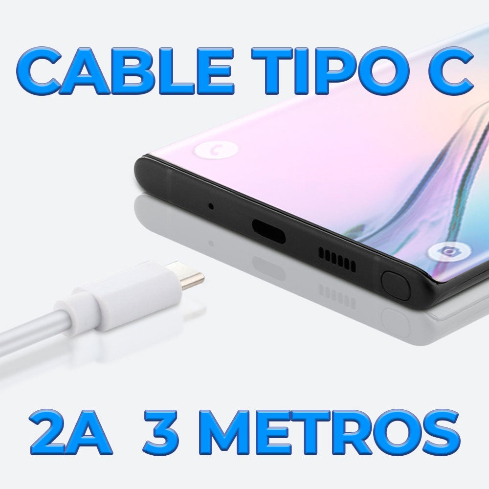 Cable USB - Tipo C IPHONE Carga Rápida 3 metros Super Flash