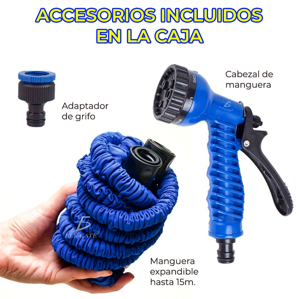 Manguera Flexible Expandible 15 Metros Pistola Jardin
