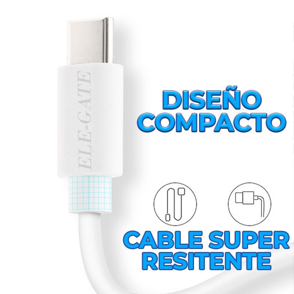 Cable USB - Tipo C IPHONE Carga Rápida 3 metros Super Flash