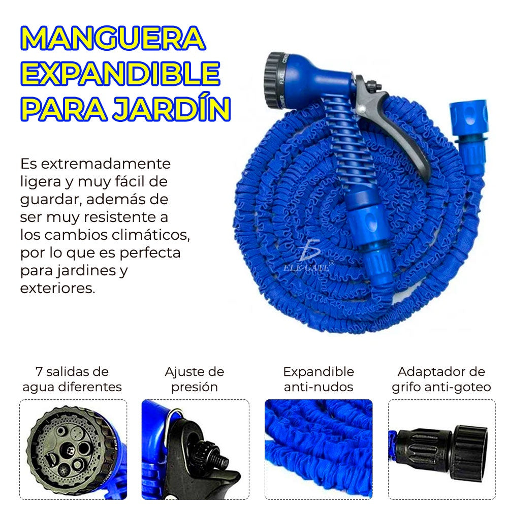 Manguera Flexible Expandible 15 Metros Pistola Jardin