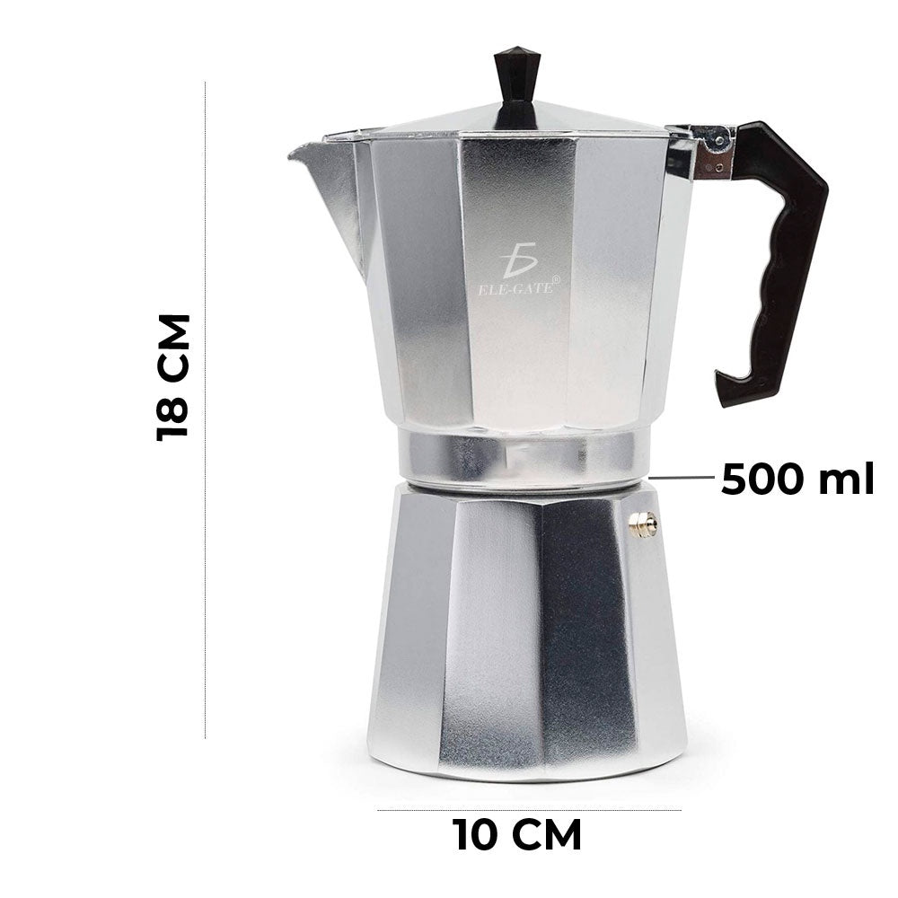 Cafetera Italiana Manual Plateada 500ml