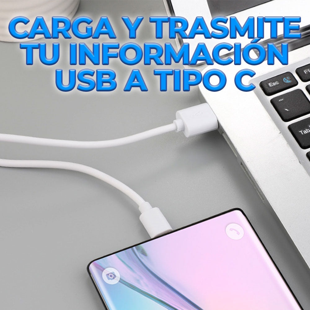 Cable USB - Tipo C IPHONE Carga Rápida 3 metros Super Flash