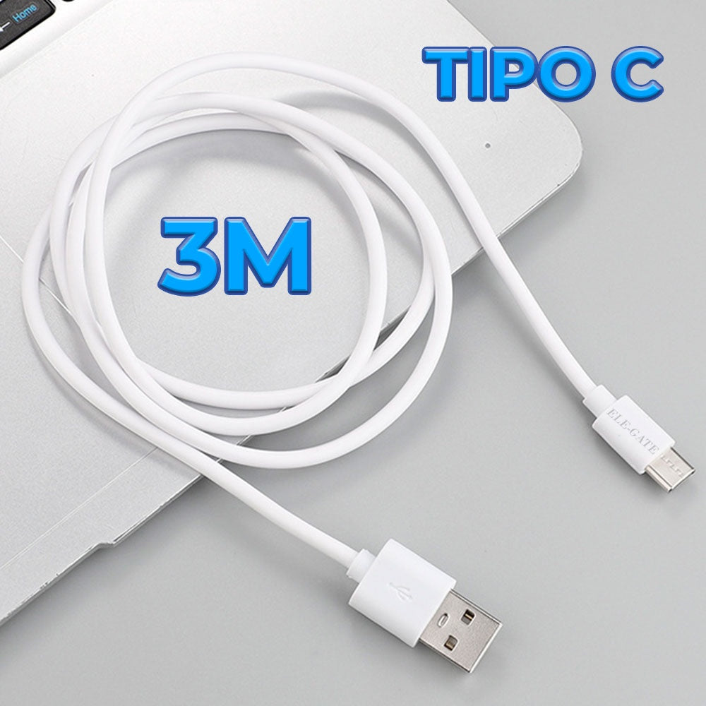 Cable USB - Tipo C IPHONE Carga Rápida 3 metros Super Flash