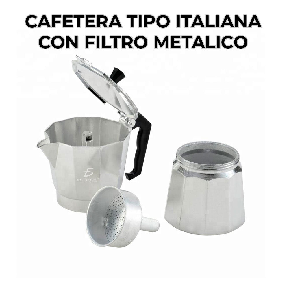 Cafetera Italiana Manual Plateada 500ml