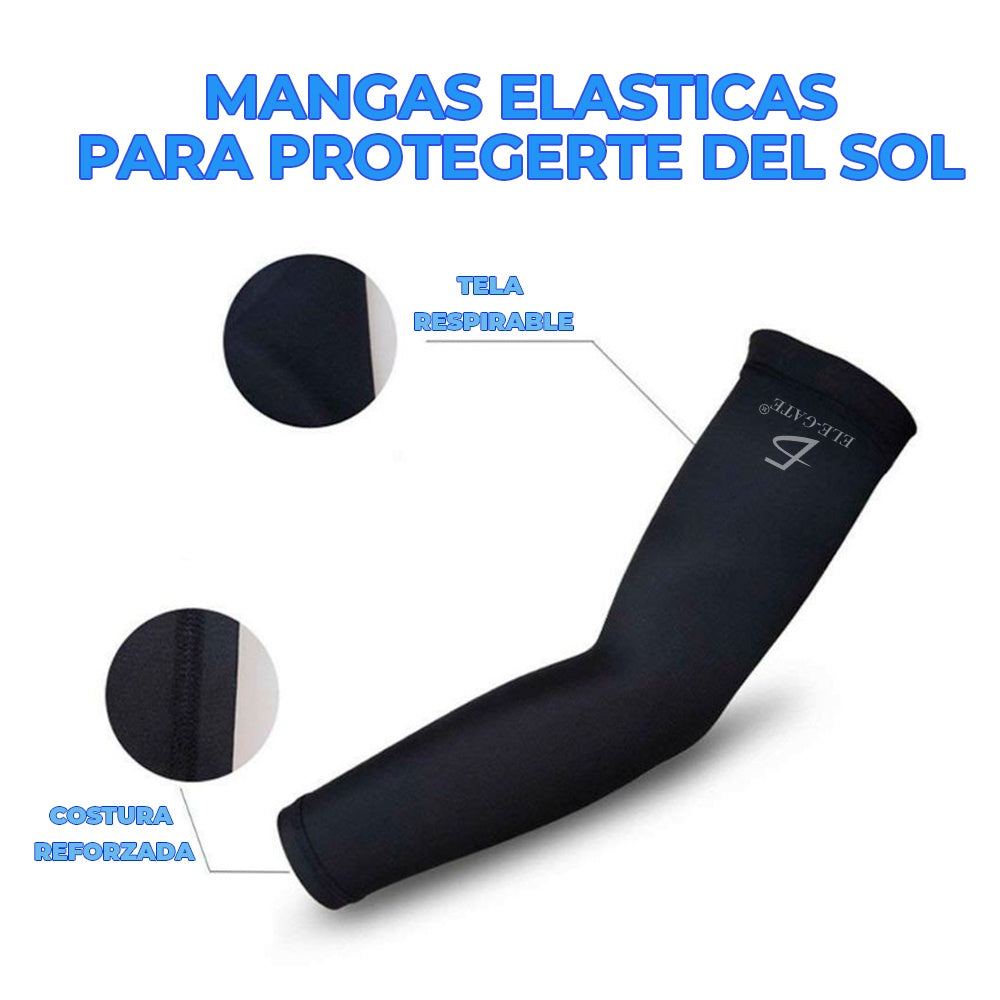 ELE-GATE Mangas Uv Protección Para Brazo Seda Hielo Resistente Elástico