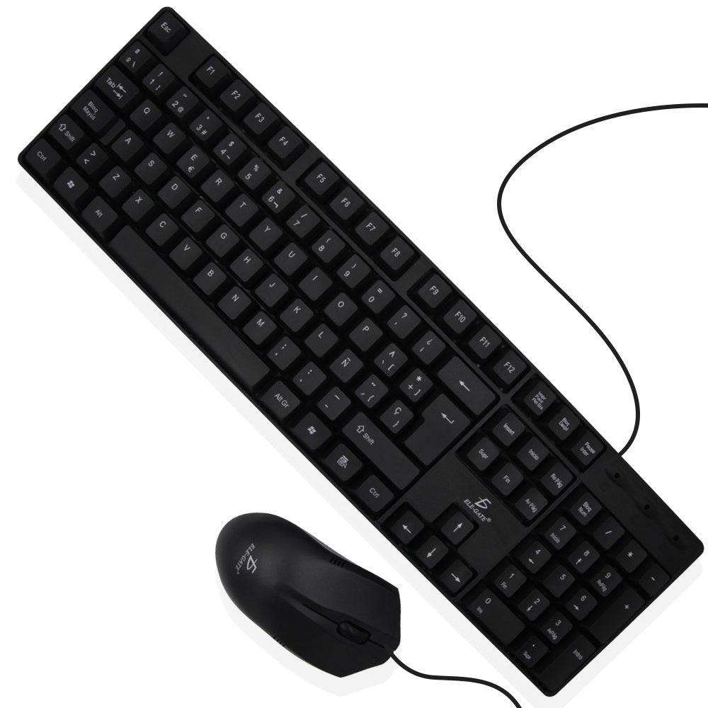 Kit Teclado Y Mouse Usb Alámbrico Laptop