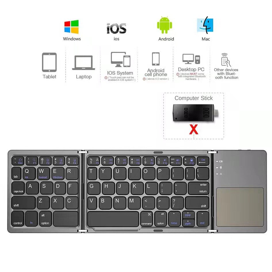 Mini Teclado Plegable Inalámbrico Bluetooth