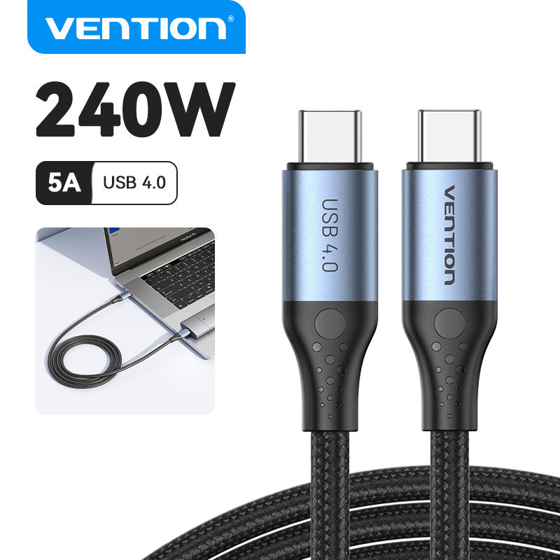 Vention USB 4.0 Tipo C Cable 40Gbps 5A supprort Transmisión De Vídeo 8K