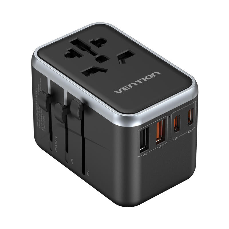 Vention 65W 4 Puertos USB Multi-Plugs Extensión Adaptador Universal