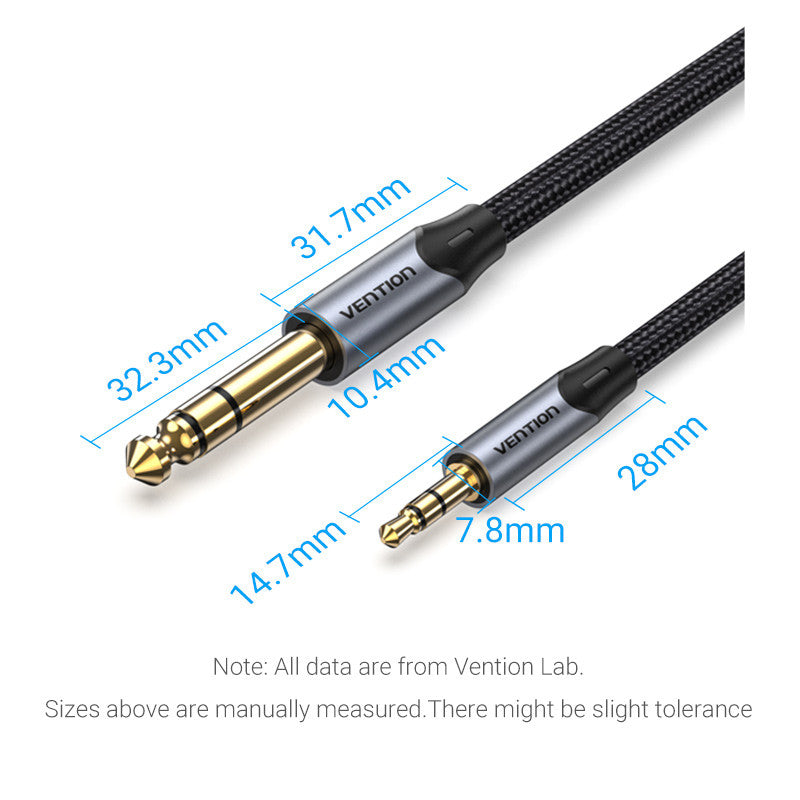Vention Cable De Audio De 3.5 Mm A 6.35 Mm aleación de aluminio