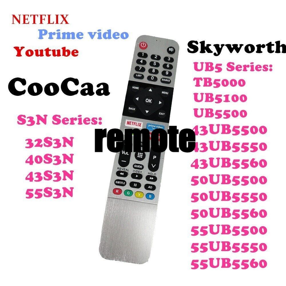 Coocaa Televisor Android Echoa Skyworth 539c-268920-w010 Para Control Remoto De Smart TV TB5000 UB5100 UB5500 Serie UB5 (43UB5500 43UB5550 43UB5560 50UB5500 50UB5550 50UB5560 55UB5500