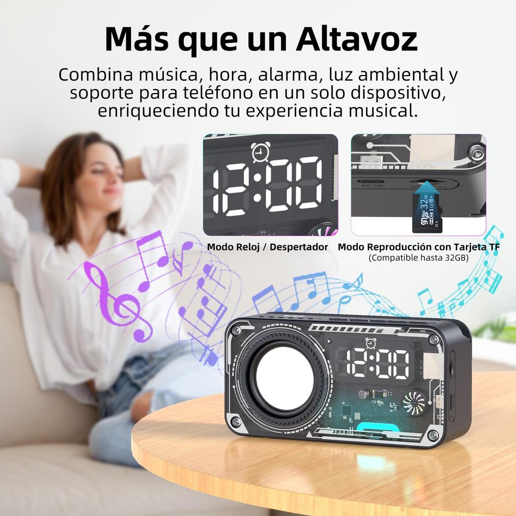 Reloj con altavoz Bluetooth