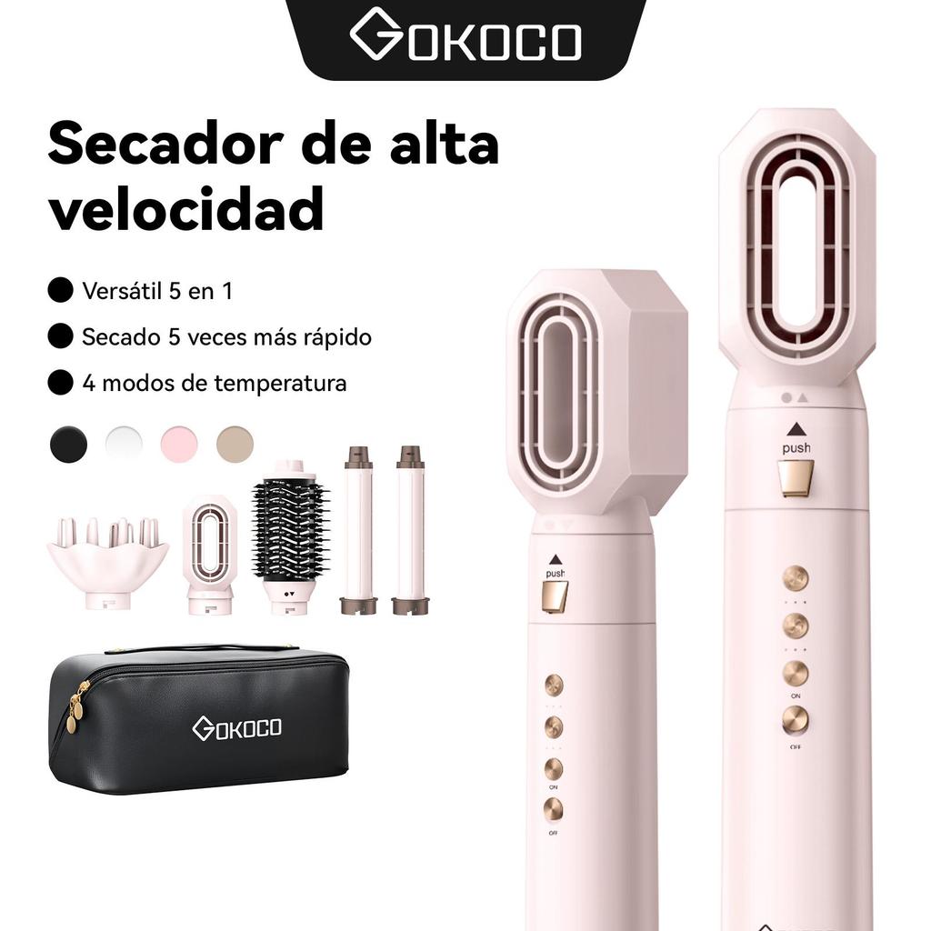 【LIVE-GOKOCO】Secadora 5 en 1,Seca, riza y alisa ¡Todo en uno!