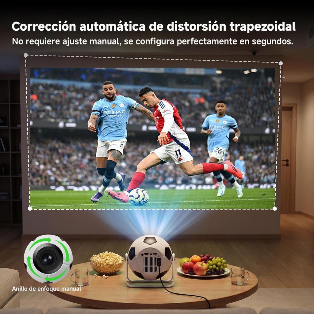 Miniproyector con Wi-Fi 6 y Bluetooth, proyector portátil