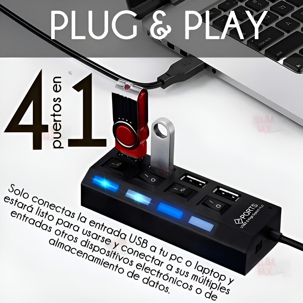 hub usb 2.0 4 puertos