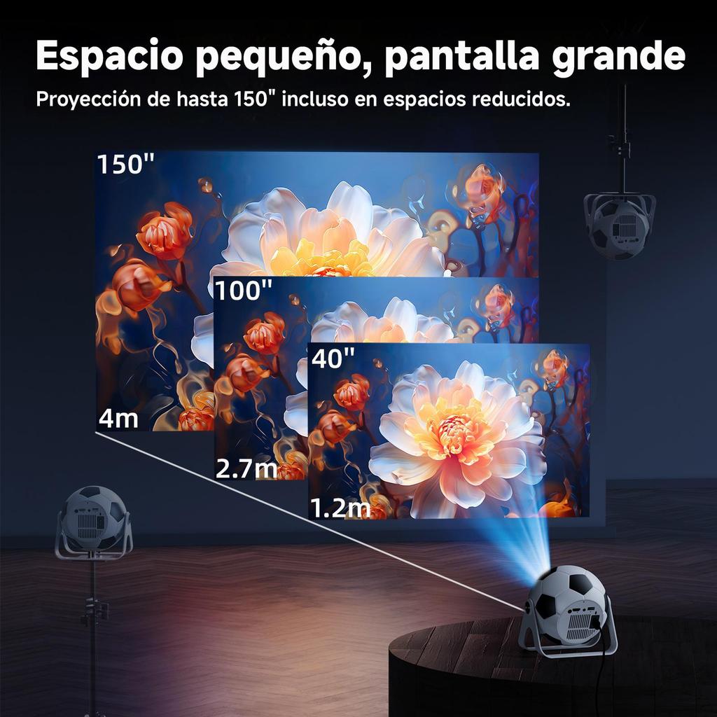 Miniproyector con Wi-Fi 6 y Bluetooth, proyector portátil