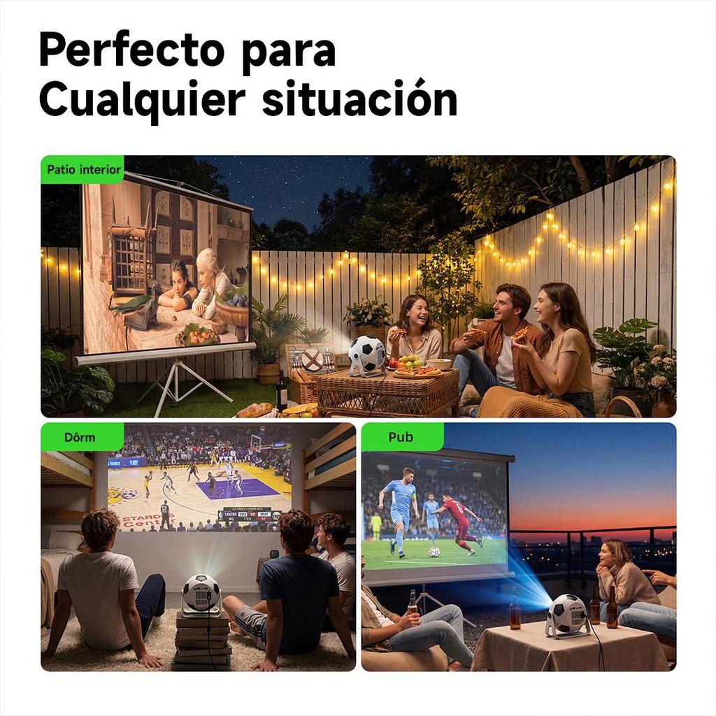 Miniproyector con Wi-Fi 6 y Bluetooth, proyector portátil