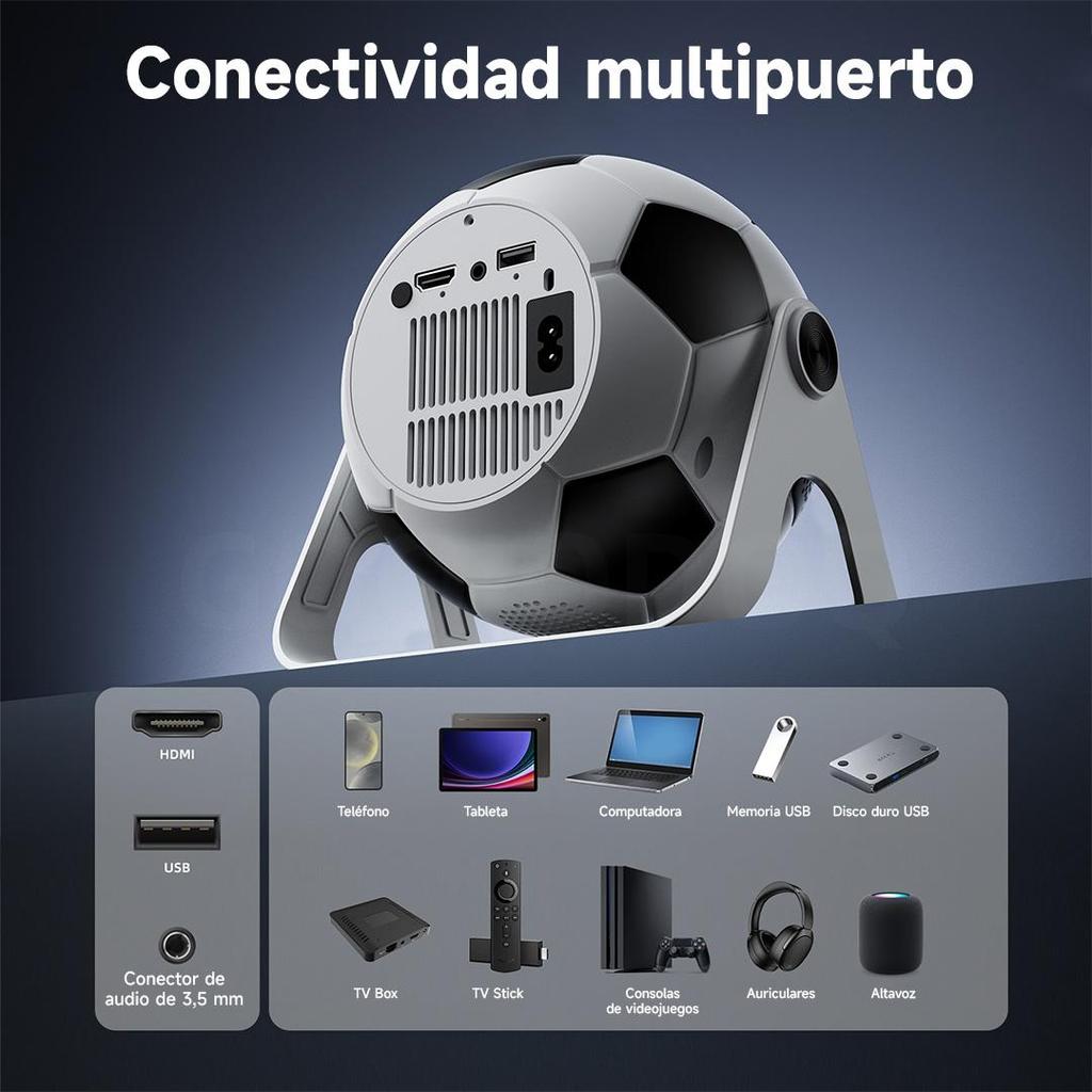 Miniproyector con Wi-Fi 6 y Bluetooth, proyector portátil