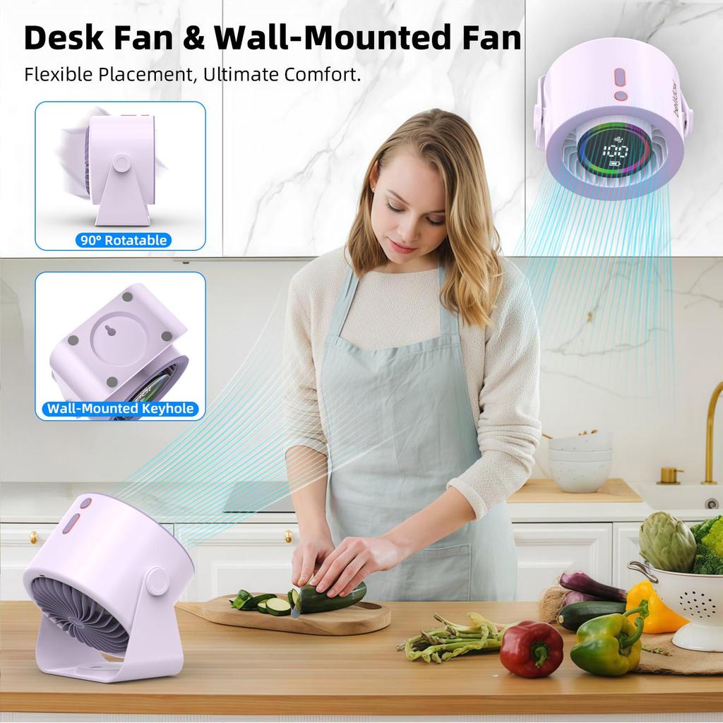 Ventilador de doble función para escritorio y pared