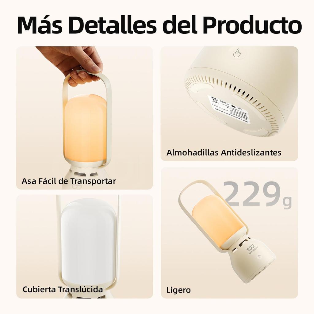 Bocina Bluetooth con Luz Nocturna Vintage