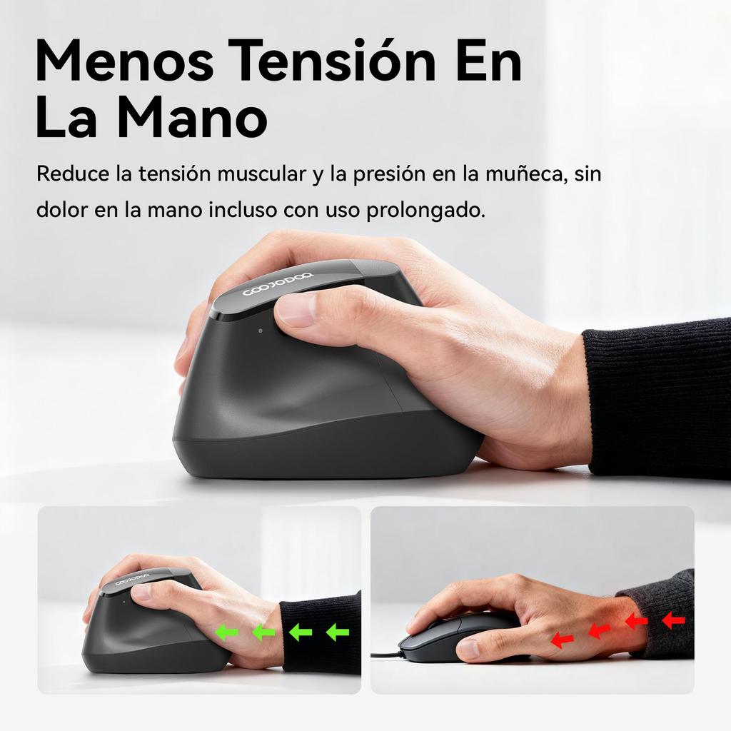 Ratón Vertical Dual Modo 2.4G+Bluetooth
