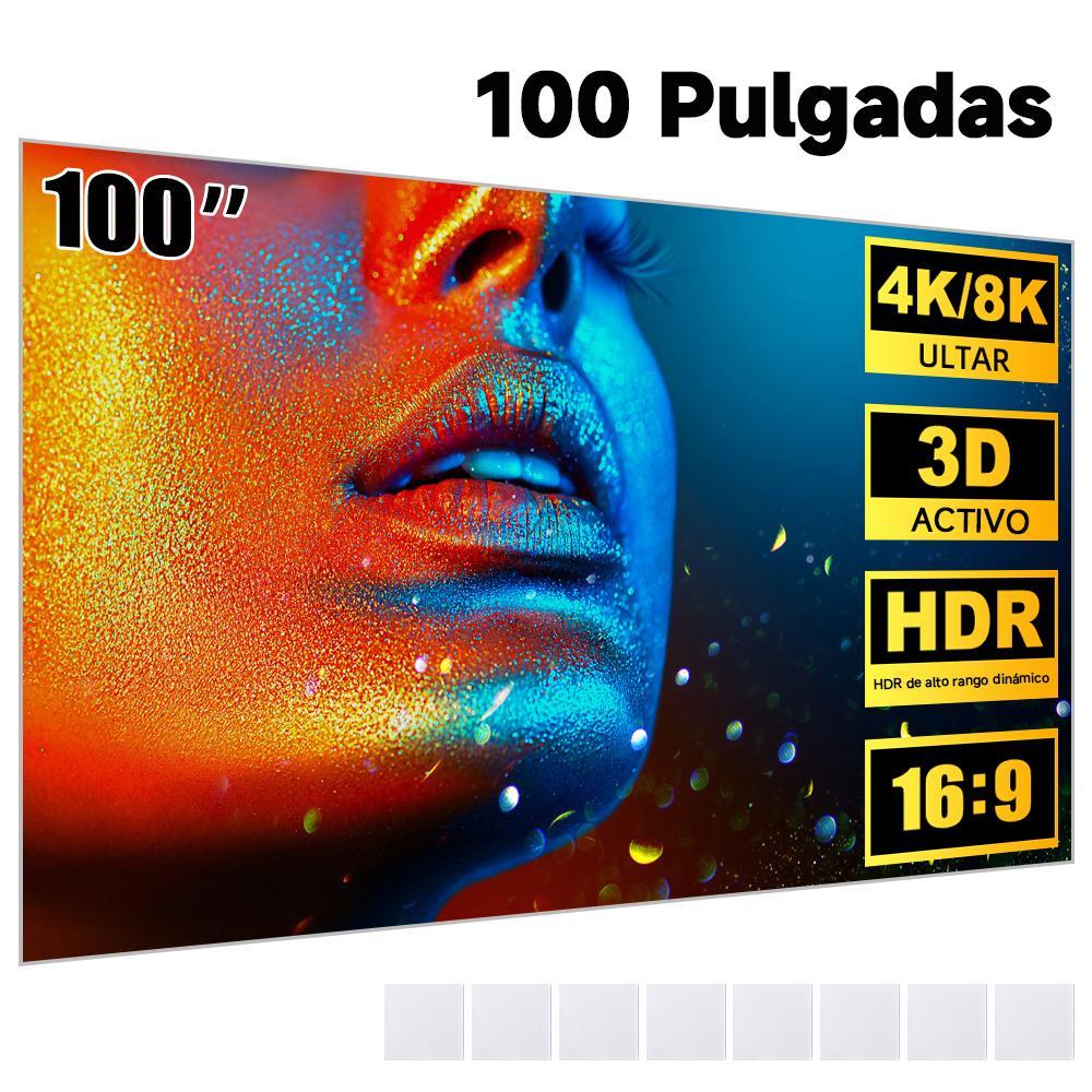 100-inch projector screen with 16:9 aspect ratio