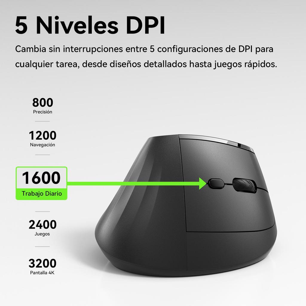 Ratón Vertical Dual Modo 2.4G+Bluetooth