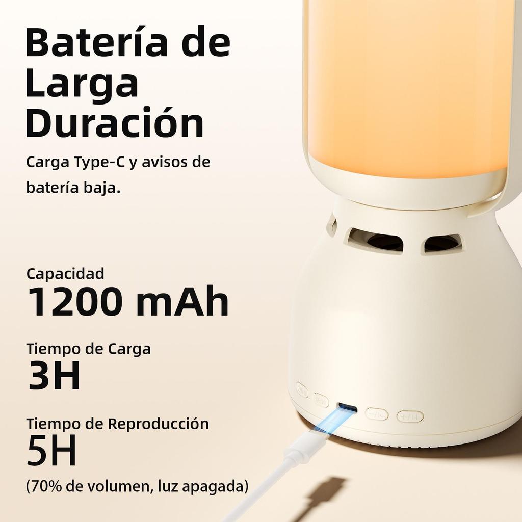 Bocina Bluetooth con Luz Nocturna Vintage