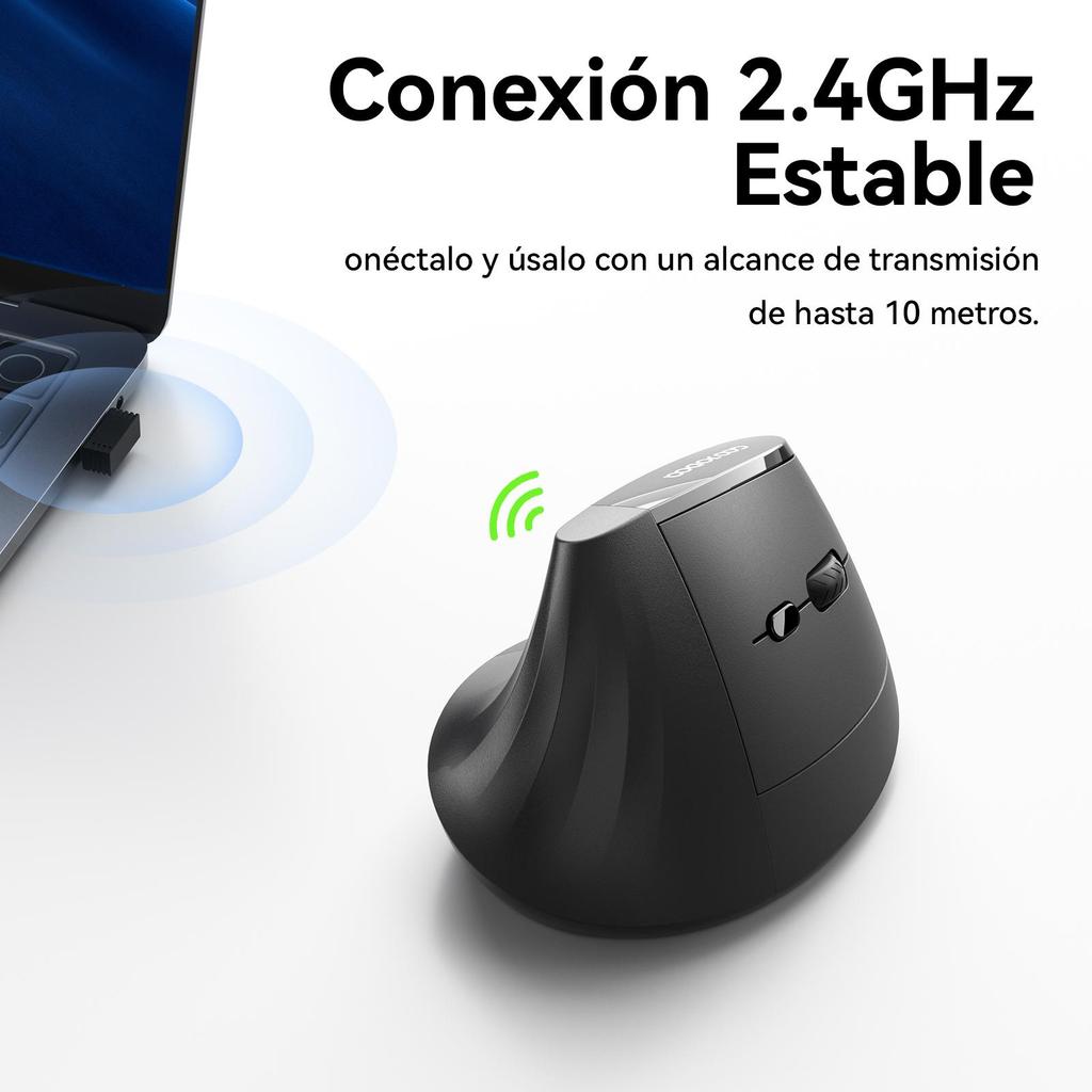 Ratón Vertical Dual Modo 2.4G+Bluetooth