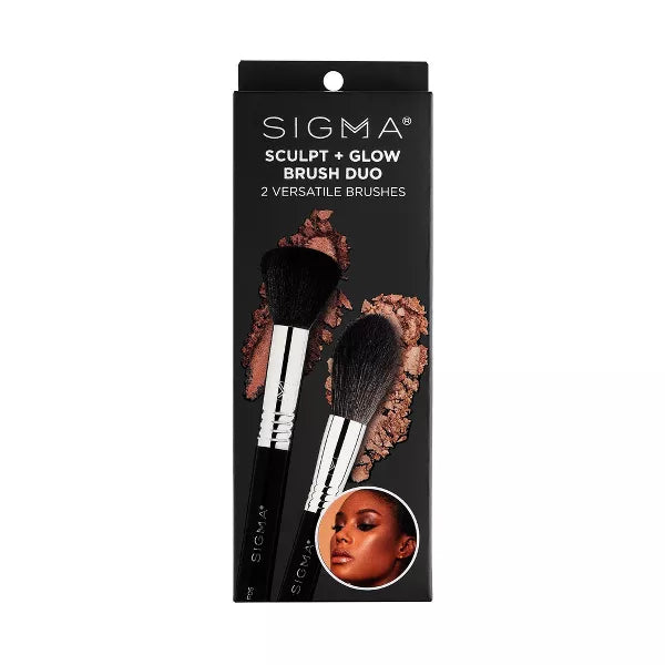 SIGMA BEAUTY Sculpt + Glow - 2 unidades Dúo de brochas de maquillaje F05 small contour y  F37 Spotlight Duster