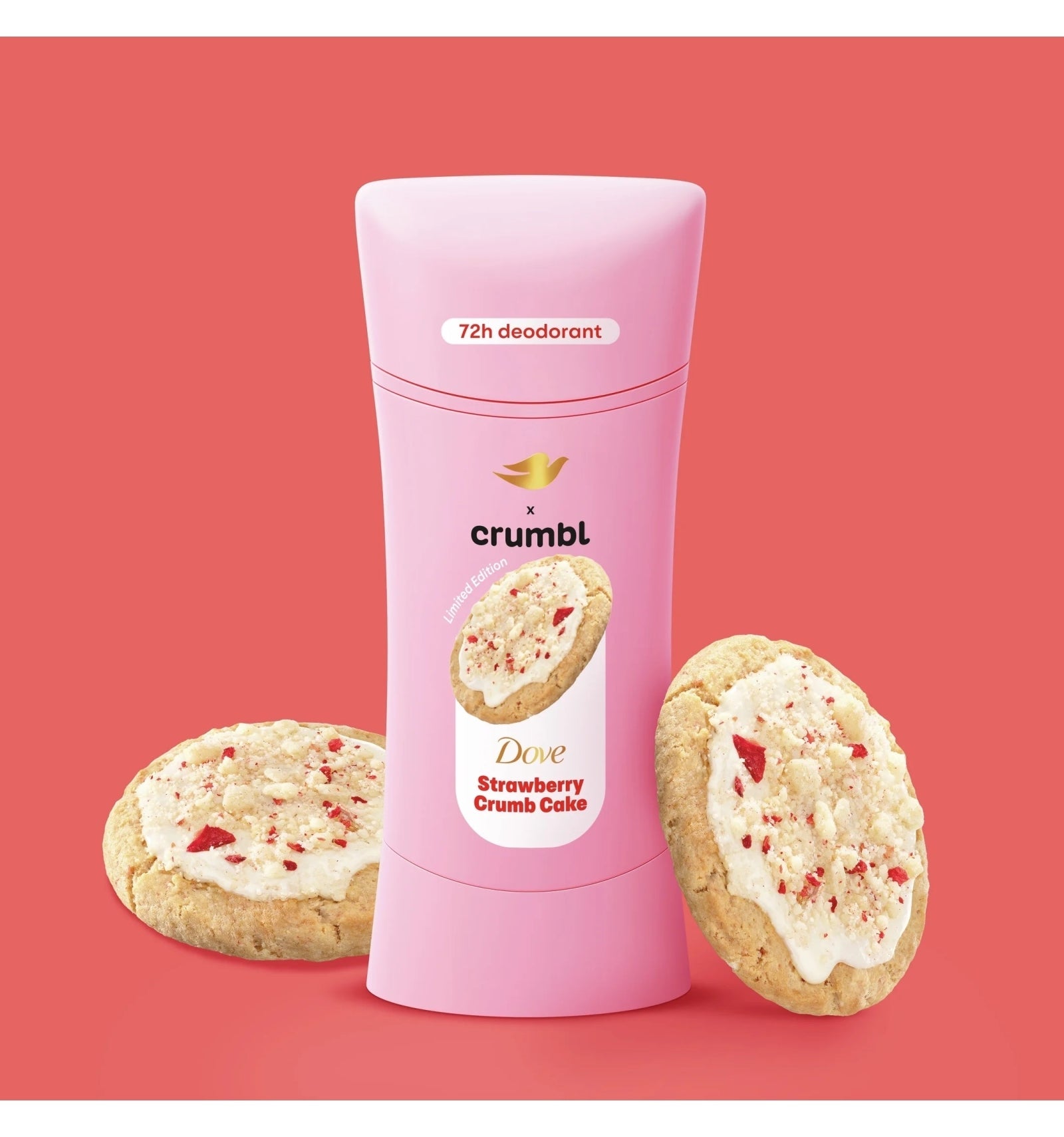 DOVE X CRUMBL STRAWBERRY CRUMB CAKE DESODORANTE