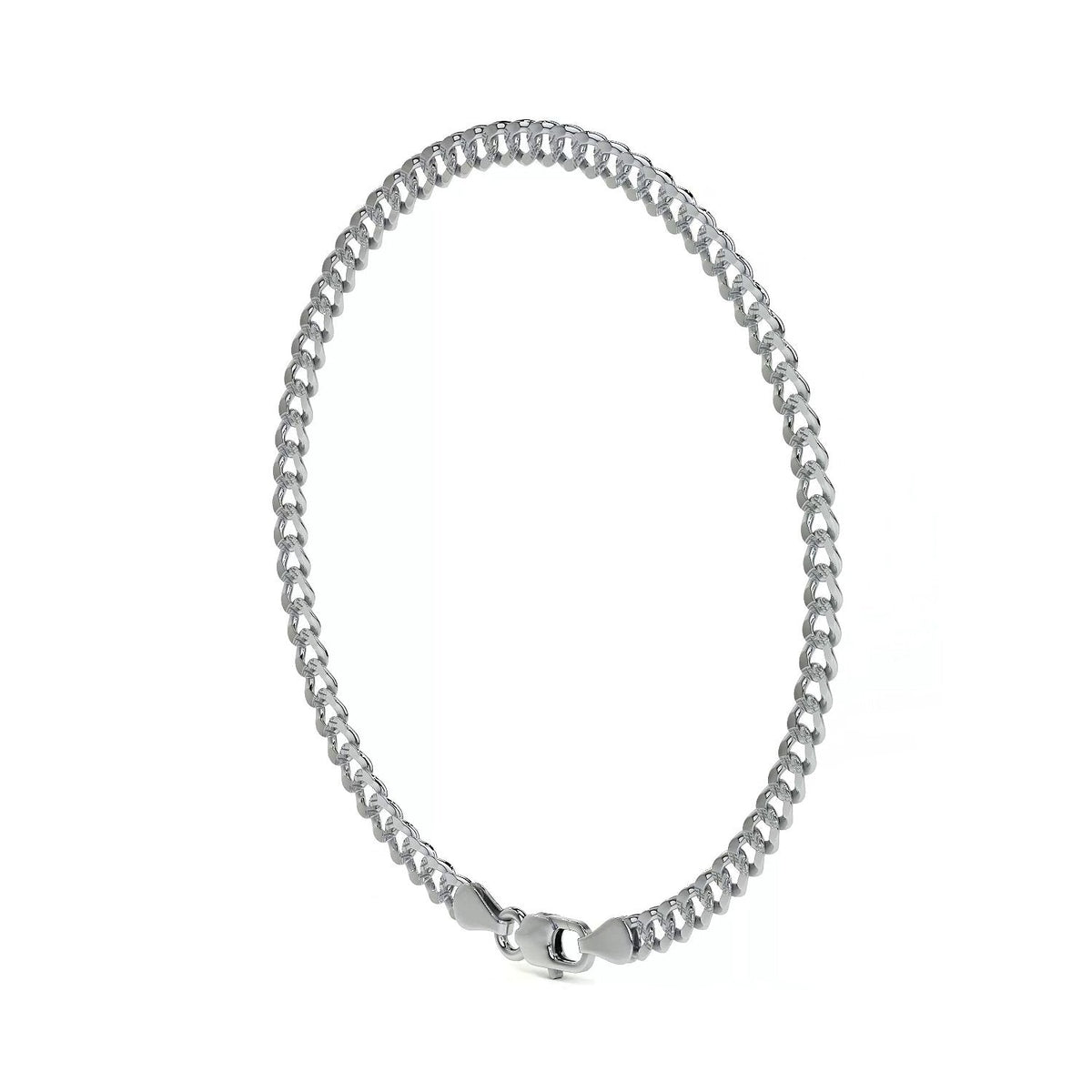 Pulsera De Plata 925 Barbarada 18cm Calibre 3.2mm Italiana