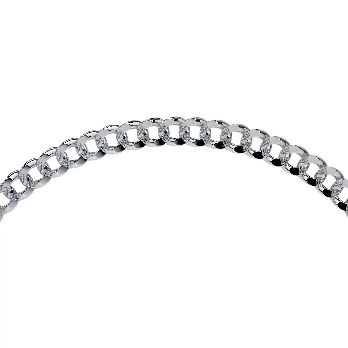 Pulsera De Plata 925 Barbarada 18cm Calibre 3.2mm Italiana
