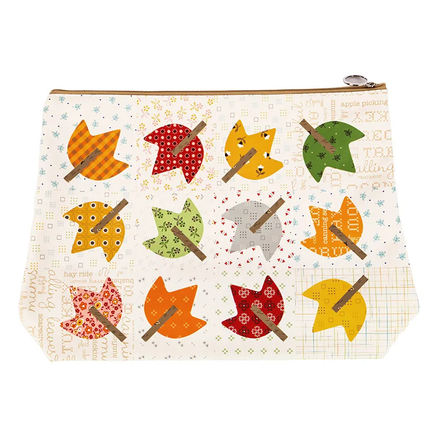 Estuche de vinil Lori Holt Hojas de Otoño con cierre