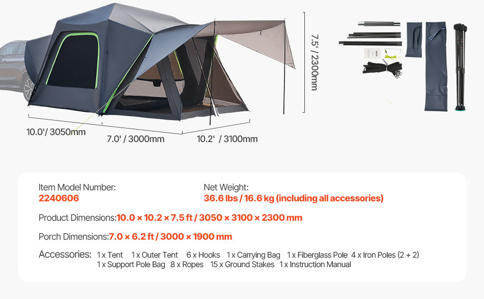 Tienda SUV para acampar