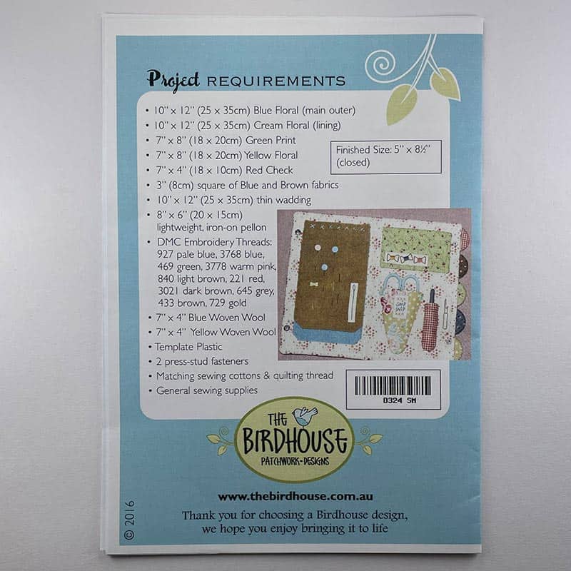 Lienzo y Patrón para Bordar Costurero de Ratones Natalie Bird ** Llega el 30 de noviembre**