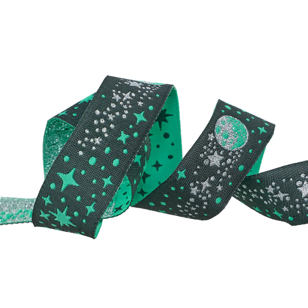 Paquete de listones Jacquard de Tula Pink Roar en azul 5 yardas **llega 20nov**