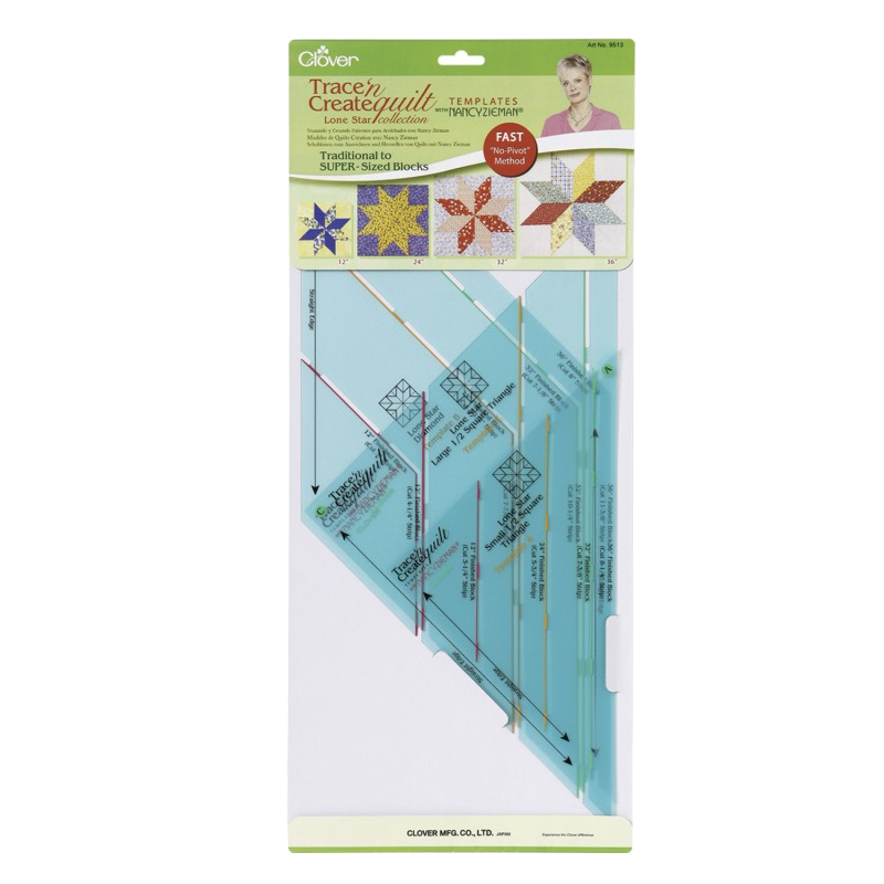 Tres plantillas reusables para Bloques de Estrella de Quilt Clover