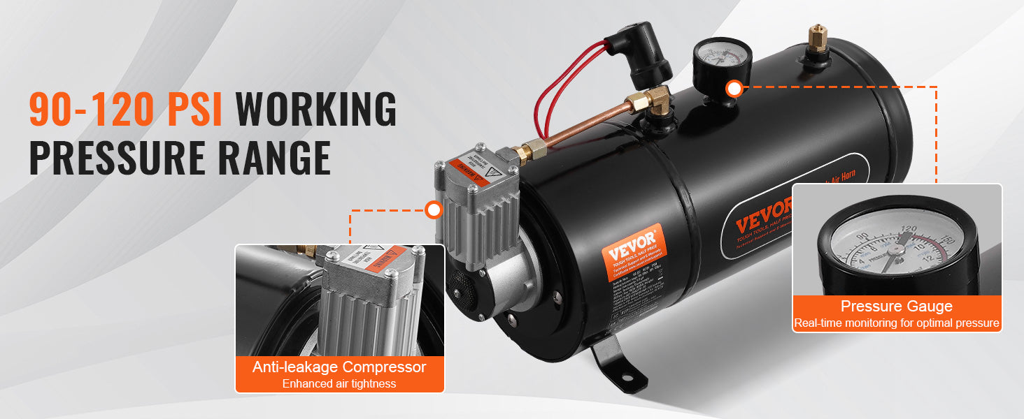 VEVOR Compresor de Aire para Kit de Bocina