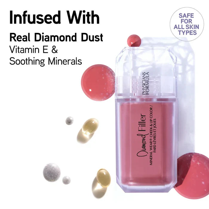 PHYSICIANS FORMULA Diamond Filler BLUSH & LIP COLOR MINERAL WEAR Tono Radiant Pink