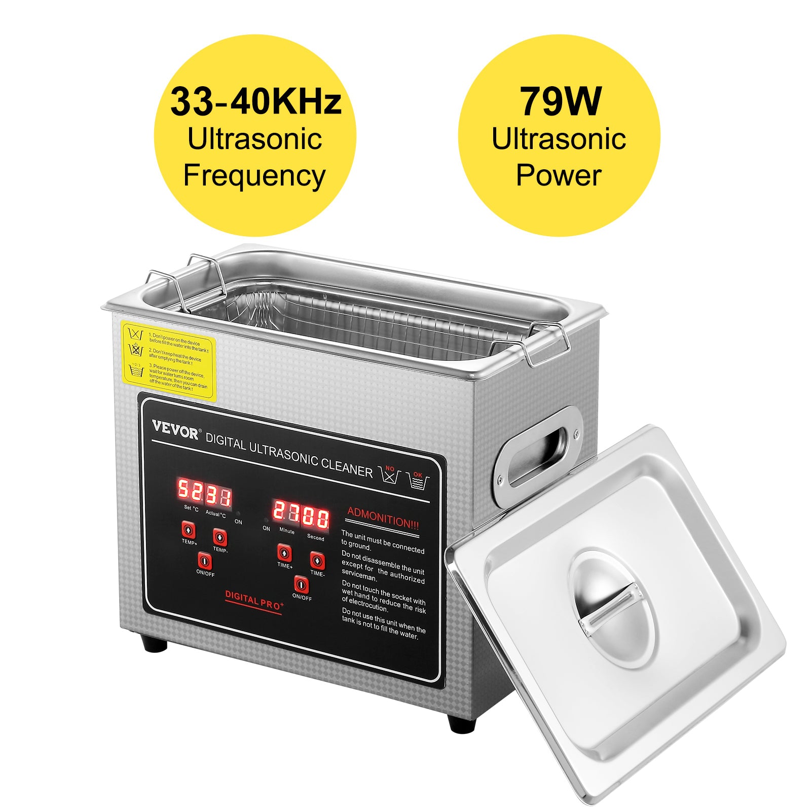 Limpiador Ultrasónico de Acero Inoxidable Portátil con Calentamiento